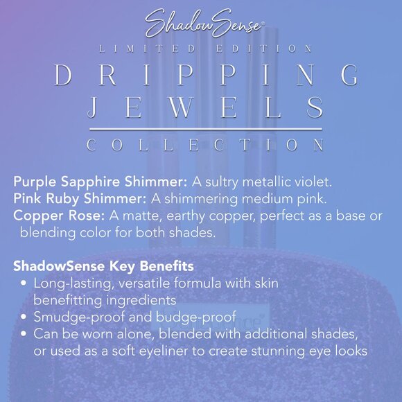Dripping Jewels ShadowSense Collection 3 Luxe Shades& Pink Sparkly Bag - Picture 4 of 4